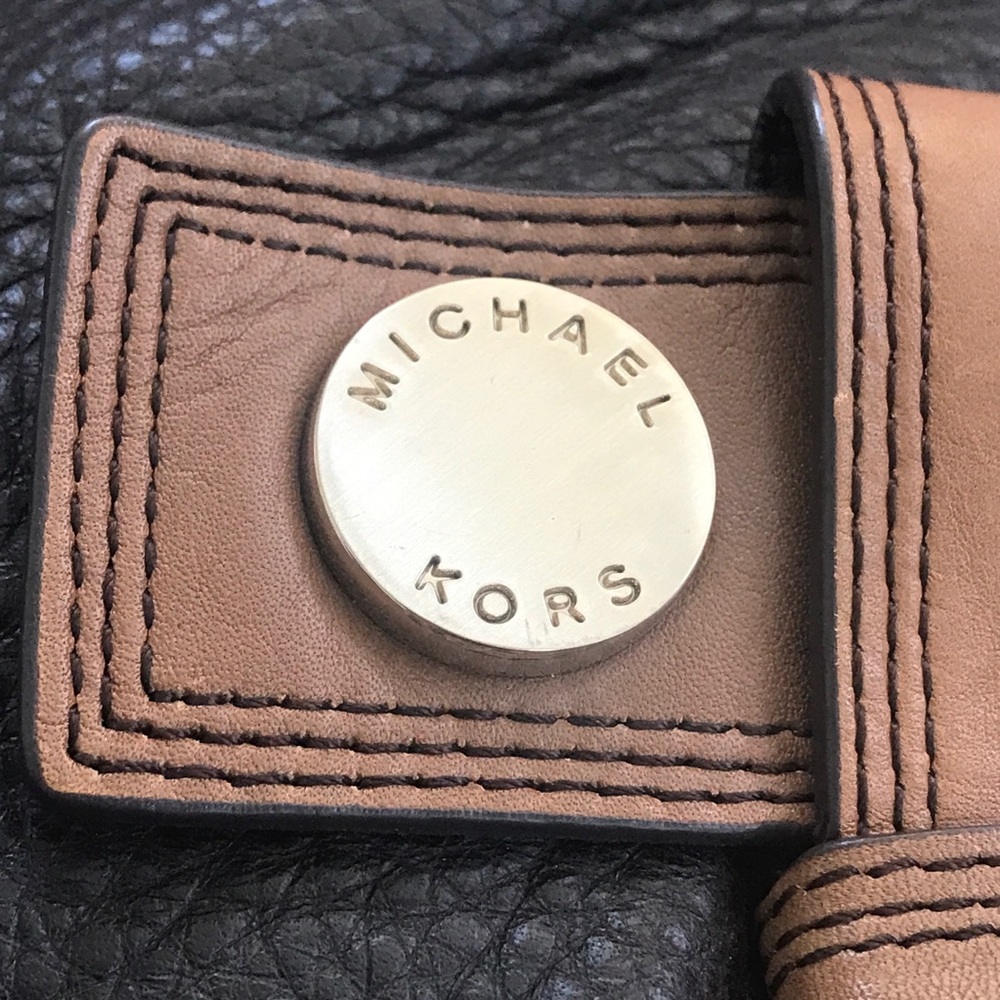Vintage Michael Kors Harness brown tan pebbled leather purse - Picture 4 of 13
